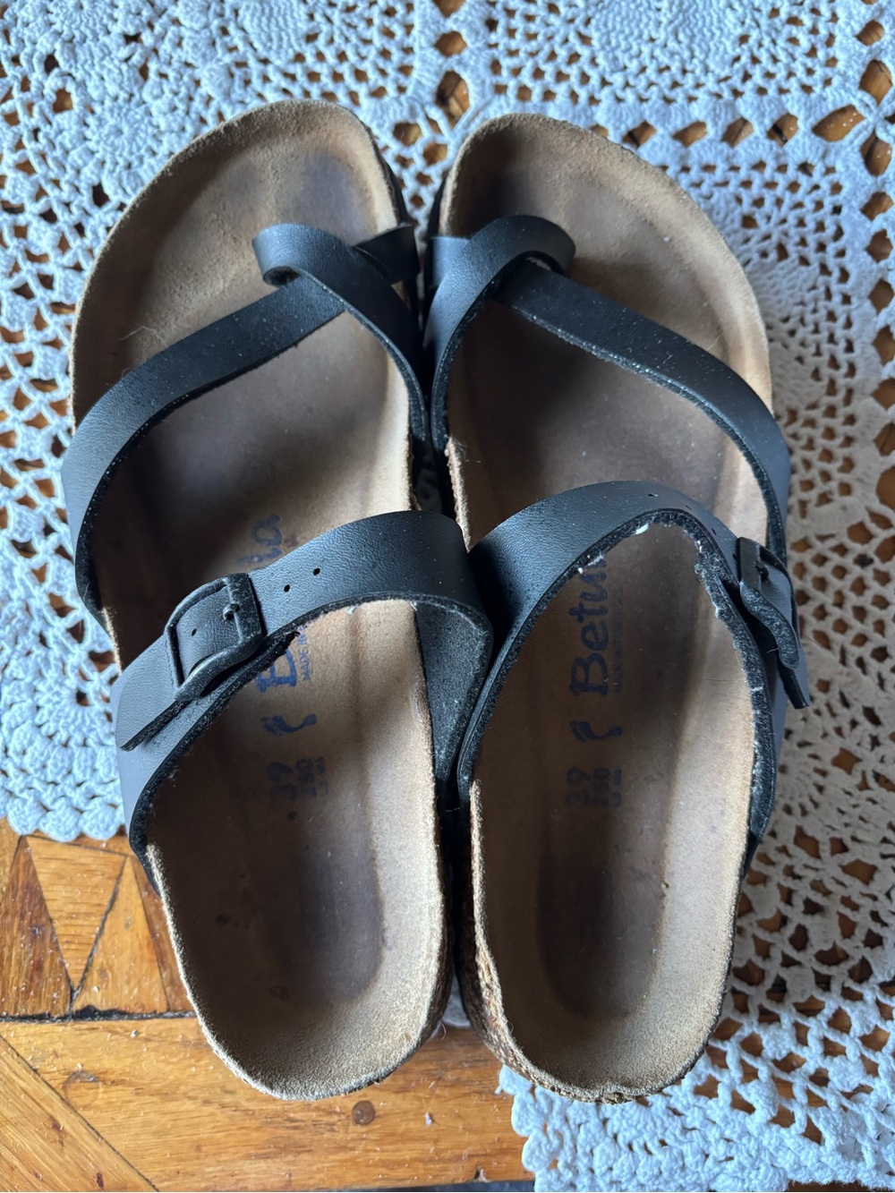 Birkenstock Betula Black Two-Strap Slide Sandals